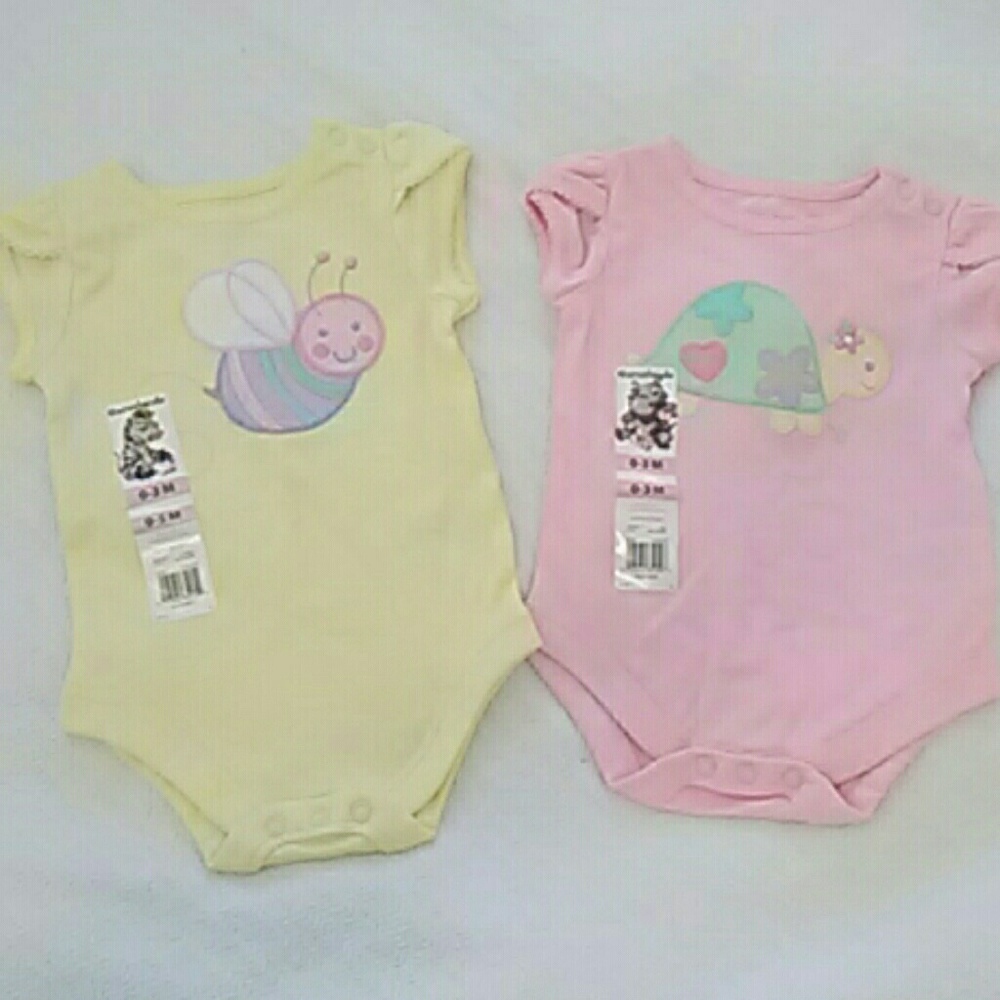 Two Baby Girl Garanimals One-pieces 0-3 months NWT